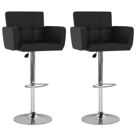 Kitchen bar stools 2 units black synthetic leather by vidaXL, Kitchen stools - Ref: Foro24-323654, Price: 151,14 €, Discount: %