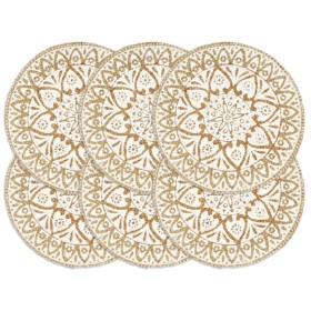 Round placemats 6 pcs white jute 38 cm by vidaXL, Placemats - Ref: Foro24-133867, Price: 25,99 €, Discount: %