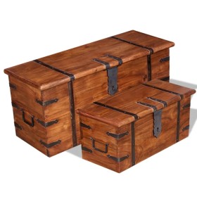 2 Piece Solid Wood Storage Trunk Set by vidaXL, Storage trunks - Ref: Foro24-244050, Price: 257,75 €, Discount: %