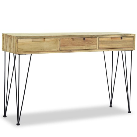 Mesa consola de teca maciza 120x35x76 cm de vidaXL, Mesas auxiliares - Ref: Foro24-244573, Precio: 161,85 €, Descuento: %