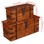 Set de baúles de almacenamiento de madera maciza 2 piezas de vidaXL, Baúles de almacenamiento - Ref: Foro24-244050, Precio: 2...