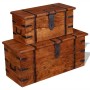 Set de baúles de almacenamiento de madera maciza 2 piezas de vidaXL, Baúles de almacenamiento - Ref: Foro24-244050, Precio: 2...