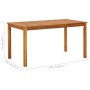 Mesa de jardín madera maciza de acacia 140x80x74 cm de vidaXL, Mesas de jardín - Ref: Foro24-42618, Precio: 150,11 €, Descuen...