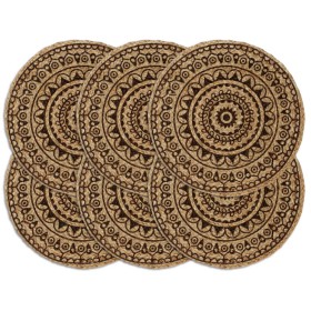 Round placemats 6 pcs dark brown jute 38 cm by vidaXL, Placemats - Ref: Foro24-133873, Price: 27,99 €, Discount: %