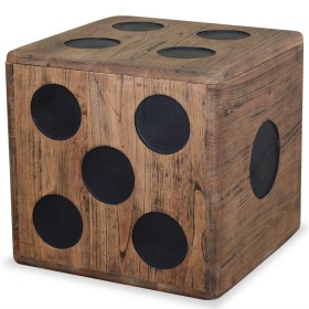 Caja de almacenamiento diseño de dado madera Mindi 40x40x40 cm de vidaXL, Baúles de almacenamiento - Ref: Foro24-244559, Prec...