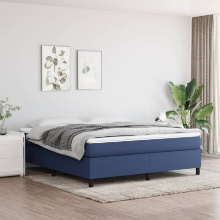 Estructura de cama de tela azul 160x200 cm de vidaXL, Camas y somieres - Ref: Foro24-3120876, Precio: 140,82 €, Descuento: %