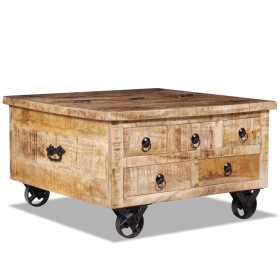 Rough mango wood coffee table 70x70x40 cm by vidaXL, Coffee table - Ref: Foro24-243979, Price: 199,64 €, Discount: %