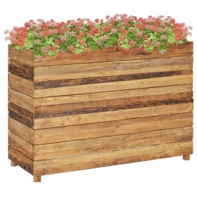 Raised flowerbed in recycled teak wood and steel 100x40x72 cm by vidaXL, Pots and planters - Ref: Foro24-47428, Price: 184,13...