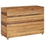 Arriate elevado madera de teca reciclada y acero 100x40x72 cm de vidaXL, Maceteros y jardineras - Ref: Foro24-47428, Precio: ...