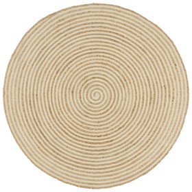 Alfombra de yute tejida a mano diseño espiral blanco 90 cm de vidaXL, Alfombras - Ref: Foro24-133716, Precio: 23,91 €, Descue...