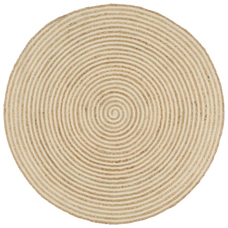 Alfombra de yute tejida a mano diseño espiral blanco 90 cm de vidaXL, Alfombras - Ref: Foro24-133716, Precio: 23,91 €, Descue...