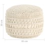 Puf de macramé hecho a mano algodón 45x30 cm de vidaXL, Otomanas - Ref: Foro24-324002, Precio: 80,78 €, Descuento: %