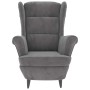 Sillón de terciopelo gris claro de vidaXL, Sillones - Ref: Foro24-324059, Precio: 214,45 €, Descuento: %