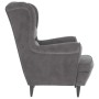 Sillón de terciopelo gris claro de vidaXL, Sillones - Ref: Foro24-324059, Precio: 214,45 €, Descuento: %