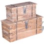 Set de baúl de almacenamiento de madera de acacia 2 unidades de vidaXL, Baúles de almacenamiento - Ref: Foro24-244054, Precio...