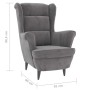 Sillón de terciopelo gris claro de vidaXL, Sillones - Ref: Foro24-324059, Precio: 214,45 €, Descuento: %