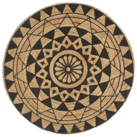 Handwoven jute rug with black print 120 cm by vidaXL, Rugs - Ref: Foro24-133699, Price: 38,83 €, Discount: %