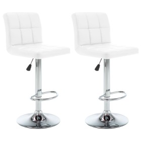 Kitchen stools 2 units white synthetic leather by vidaXL, Kitchen stools - Ref: Foro24-323633, Price: 108,15 €, Discount: %