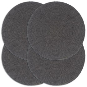 Round placemat 4 pcs plain dark gray cotton 38 cm by vidaXL, Placemats - Ref: Foro24-133846, Price: 24,04 €, Discount: %