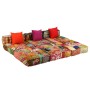 Puf modular de 3 plazas de tela patchwork de vidaXL, Cojines para sillas y sofás - Ref: Foro24-244983, Precio: 583,40 €, Desc...