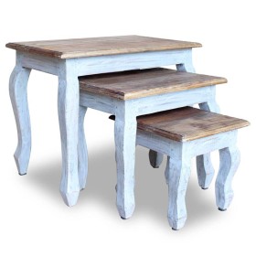 Stackable table set 3 units recycled solid wood by vidaXL, Side tables - Ref: Foro24-244505, Price: 125,67 €, Discount: %