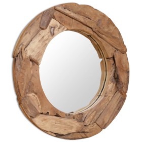 Decorative teak mirror 80 cm round by vidaXL, Mirrors - Ref: Foro24-244561, Price: 186,99 €, Discount: %