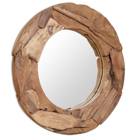 Decorative teak mirror 80 cm round by vidaXL, Mirrors - Ref: Foro24-244561, Price: 176,59 €, Discount: %