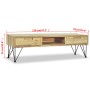 Solid teak TV stand 120x35x35 cm by vidaXL, TV Furniture - Ref: Foro24-244575, Price: 128,61 €, Discount: %