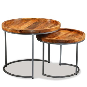 Set of side tables 2 pcs solid mango wood by vidaXL, Side tables - Ref: Foro24-244585, Price: 158,99 €, Discount: %