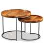 Set de mesas auxiliares 2 uds madera maciza de mango de vidaXL, Mesas auxiliares - Ref: Foro24-244585, Precio: 158,99 €, Desc...