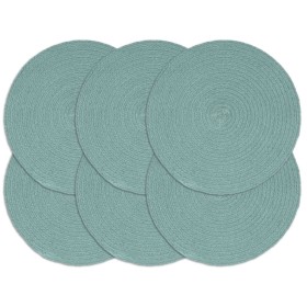 Placemat 6 units plain round green cotton 38 cm by vidaXL, Placemats - Ref: Foro24-133853, Price: 28,99 €, Discount: %