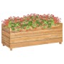 Raised flowerbed in recycled teak wood and steel 100x40x38 cm by vidaXL, Pots and planters - Ref: Foro24-47422, Price: 143,46...