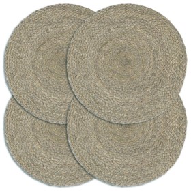 Round placemats 4 pcs plain gray jute 38 cm by vidaXL, Placemats - Ref: Foro24-133838, Price: 21,76 €, Discount: %