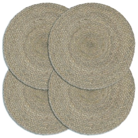 Round placemats 4 pcs plain gray jute 38 cm by vidaXL, Placemats - Ref: Foro24-133838, Price: 21,76 €, Discount: %