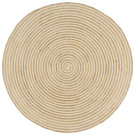 Alfombra de yute tejida a mano diseño espiral blanco 150 cm de vidaXL, Alfombras - Ref: Foro24-133718, Precio: 56,05 €, Descu...