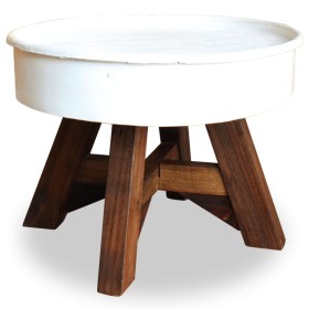 Mesa de centro de madera maciza reciclada blanco 60x45 cm de vidaXL, Mesas de centro - Ref: Foro24-244820, Precio: 100,27 €, ...