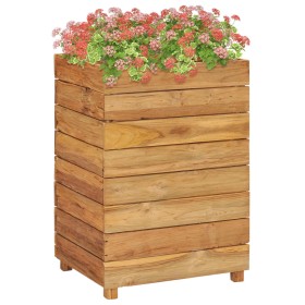 Arriate elevado madera de teca reciclada y acero 50x40x72 cm de vidaXL, Maceteros y jardineras - Ref: Foro24-47427, Precio: 1...