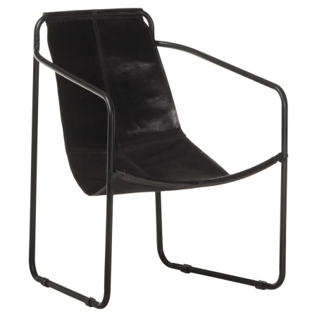 Silla de relax de cuero auténtico negro de vidaXL, Sillones - Ref: Foro24-323727, Precio: 84,99 €, Descuento: %