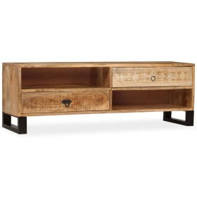 Mueble de TV de madera maciza de mango 120x30x40 cm de vidaXL, Muebles TV - Ref: Foro24-244940, Precio: 270,50 €, Descuento: %