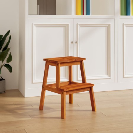 Solid acacia wood 2-step stool 40x38x50 cm by vidaXL, Folding stools and chairs - Ref: Foro24-153333, Price: 42,76 €, Discoun...