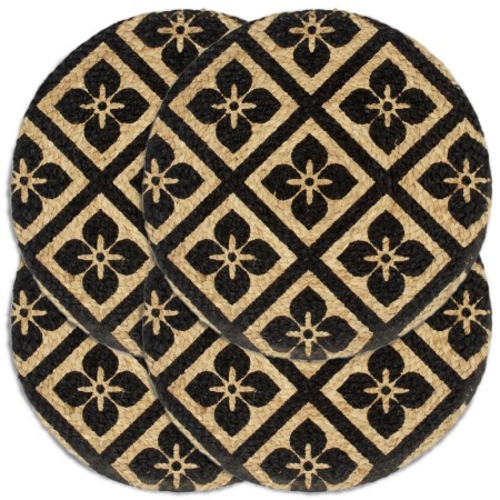 Placemat 4 units round black jute 38 cm by vidaXL, Placemats - Ref: Foro24-133868, Price: 20,92 €, Discount: %