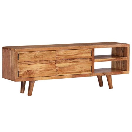 Mueble de TV madera maciza acacia puertas talladas 117x30x40 cm de vidaXL, Muebles TV - Ref: Foro24-244973, Precio: 313,99 €,...