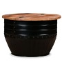 Black barrel-shaped solid recycled wood coffee table by vidaXL, Coffee table - Ref: Foro24-245255, Price: 129,22 €, Discount: %