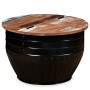 Black barrel-shaped solid recycled wood coffee table by vidaXL, Coffee table - Ref: Foro24-245255, Price: 129,22 €, Discount: %