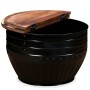 Black barrel-shaped solid recycled wood coffee table by vidaXL, Coffee table - Ref: Foro24-245255, Price: 129,22 €, Discount: %