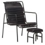 Silla de relax reposabrazos y reposapiés cuero auténtico negro de vidaXL, Sillones - Ref: Foro24-323729, Precio: 98,25 €, Des...