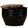 Black barrel-shaped solid recycled wood coffee table by vidaXL, Coffee table - Ref: Foro24-245255, Price: 129,22 €, Discount: %