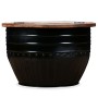 Black barrel-shaped solid recycled wood coffee table by vidaXL, Coffee table - Ref: Foro24-245255, Price: 129,22 €, Discount: %