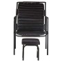 Silla de relax reposabrazos y reposapiés cuero auténtico negro de vidaXL, Sillones - Ref: Foro24-323729, Precio: 98,25 €, Des...