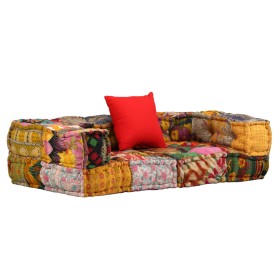 Modular 2-seater patchwork fabric pouf by vidaXL, Cushions for chairs and sofas - Ref: Foro24-244987, Price: 198,99 €, Discou...